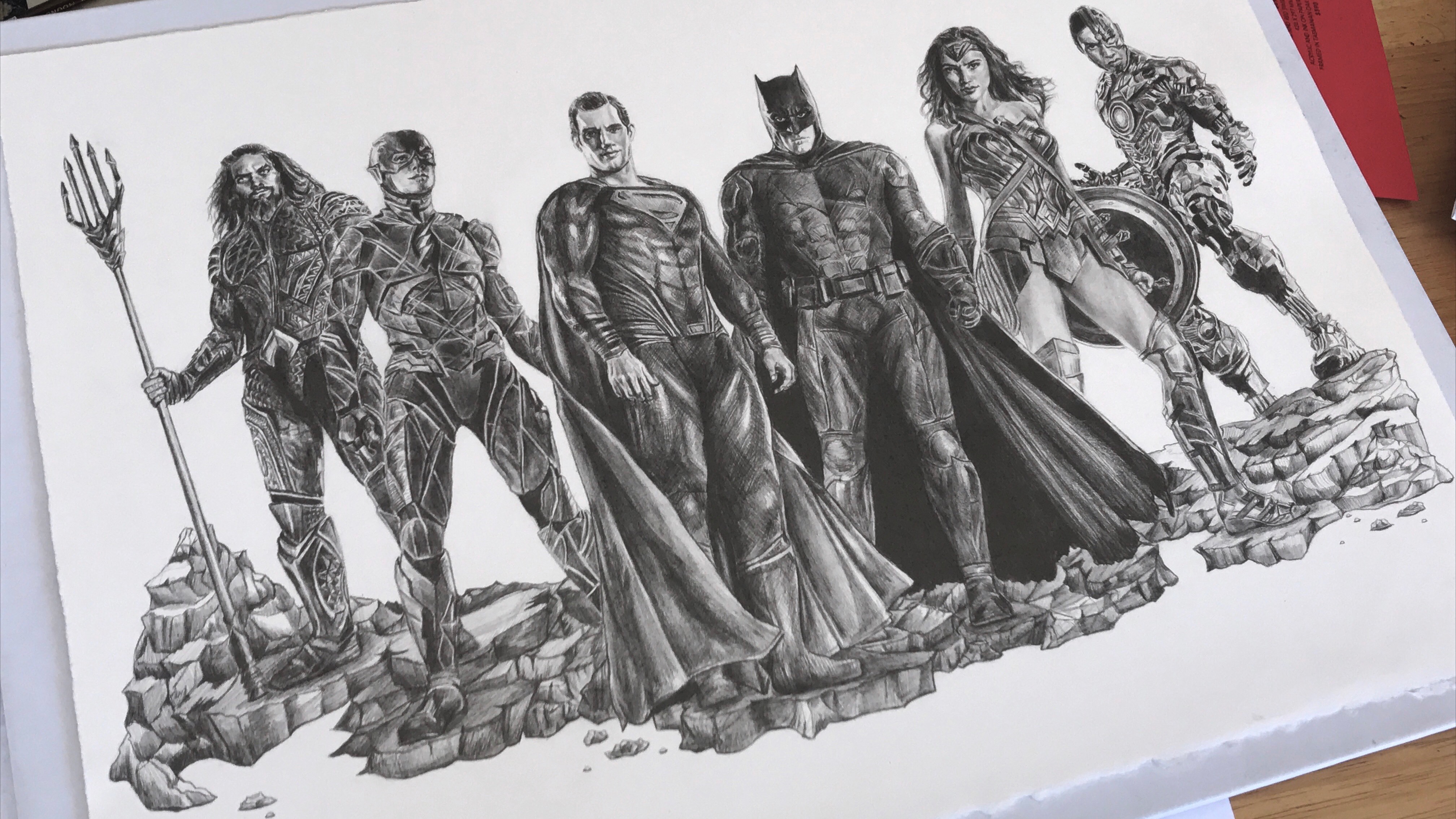 Justice League pencil by RileyBrownArt on DeviantArt